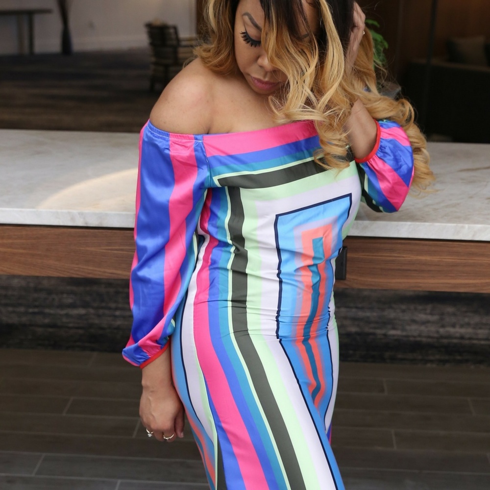 Color Block Maxi Dress